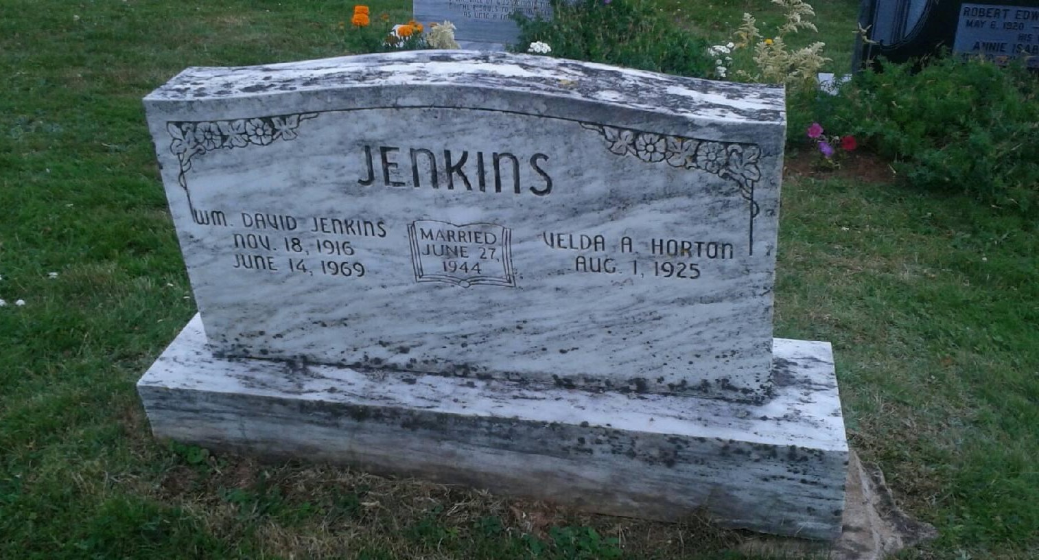 Photo of headstones/William David Jenkins d 1969 PEI hdstn Birch Hill cem